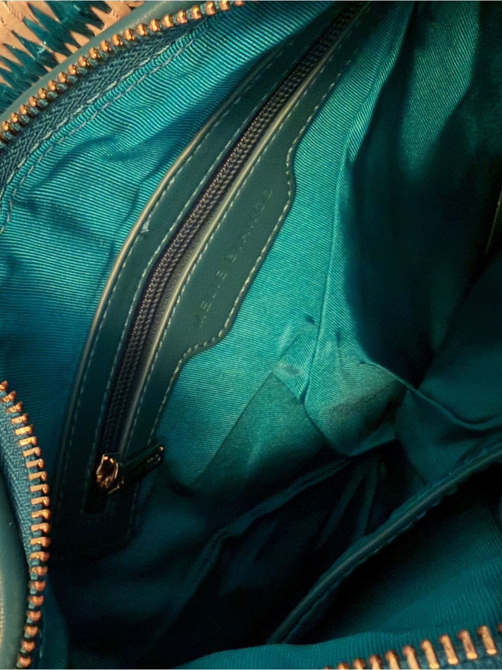 NWT Anthropologie Woven Teal and Cream Shoulder Bag - Picture 4 of 4
